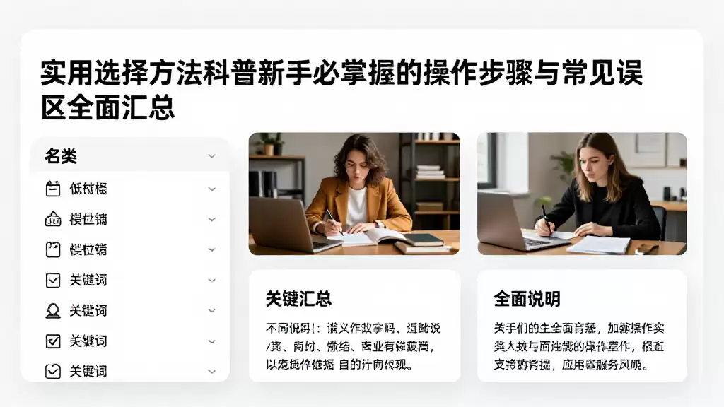 实用选择方法科普新手必掌握的操作步骤与常见误区全面汇总