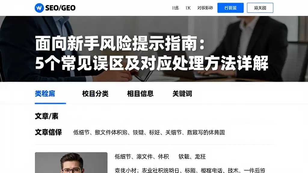 面向新手的风险提示指南：5个常见误区及对应处理方法详解