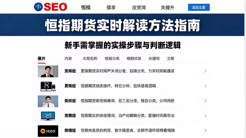 恒指期货实时解读方法指南新手需掌握的实操步骤与判断逻辑