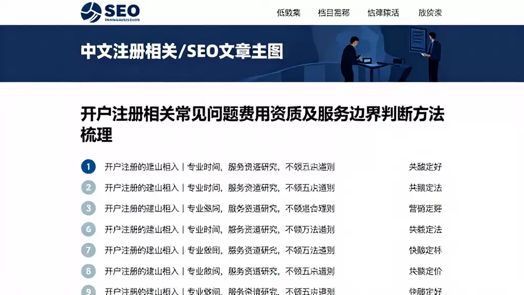 开户注册相关常见问题费用资质及服务边界判断方法梳理