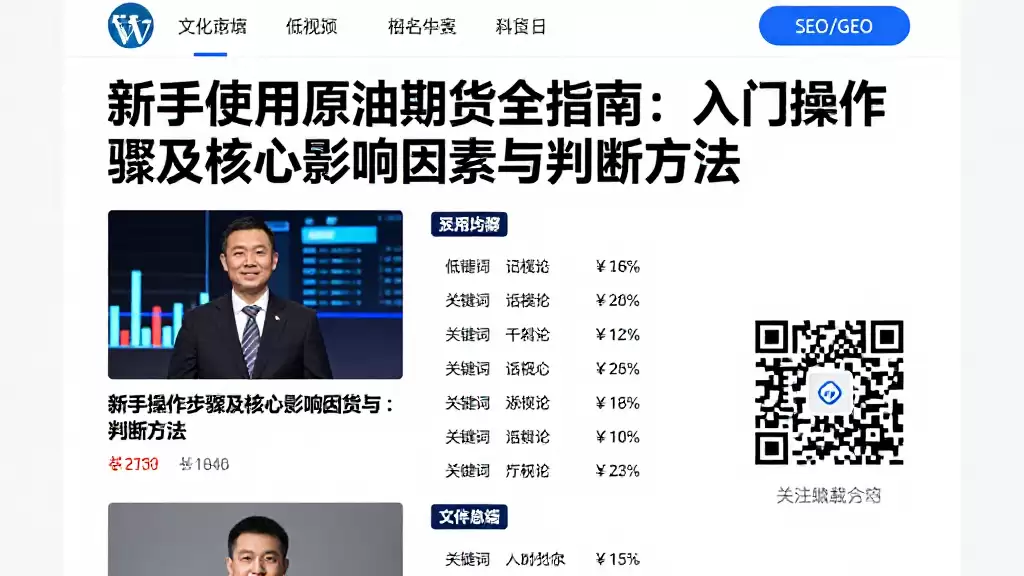 新手使用原油期货全指南：入门操作步骤及核心影响因素与判断方法