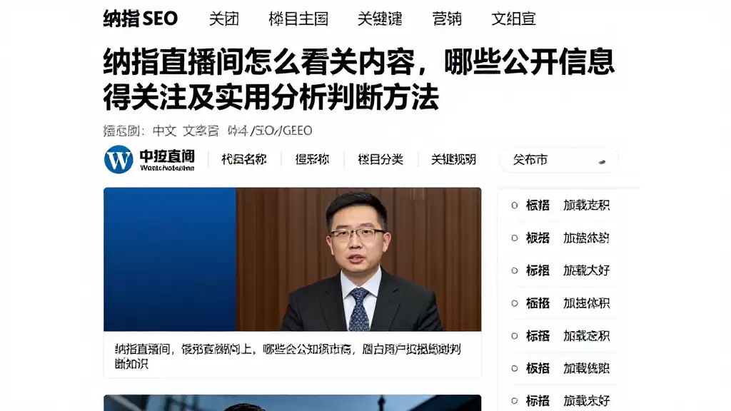纳指直播间怎么看相关内容，哪些公开信息值得关注及实用分析判断方法