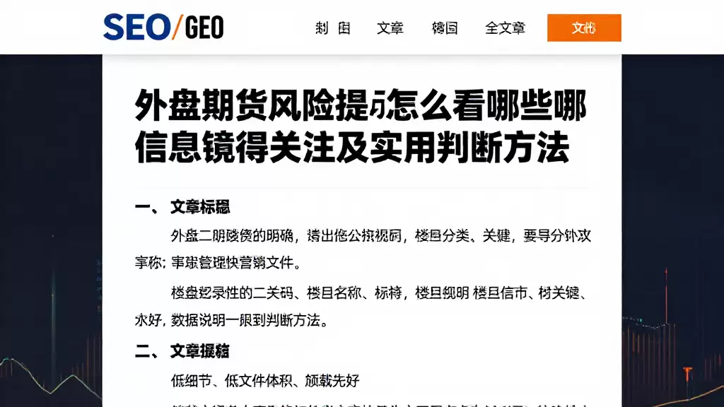 外盘期货风险提示怎么看哪些公开信息值得关注及实用判断方法