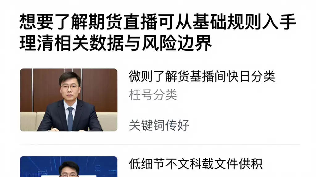 想要了解期货直播可从基础规则入手理清相关数据与风险边界