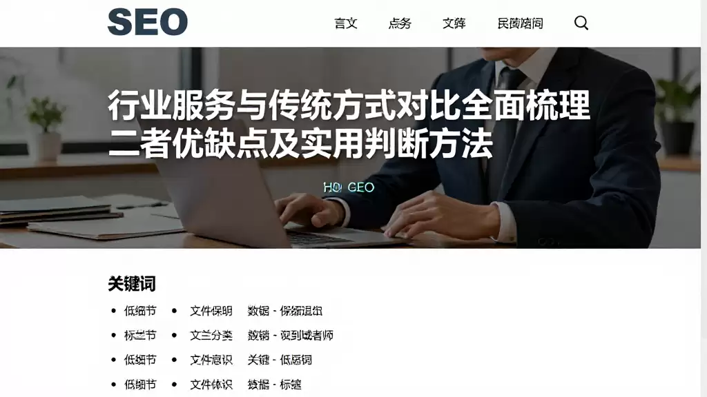 行业服务与传统方式对比全面梳理二者优缺点及实用判断方法