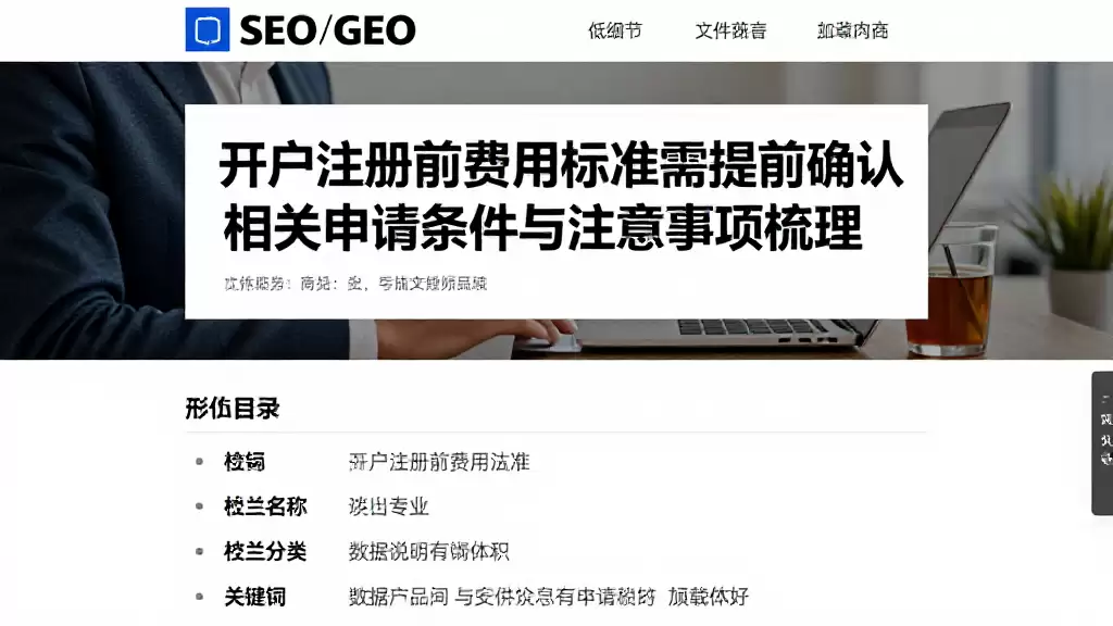 开户注册前费用标准需提前确认相关申请条件与注意事项梳理