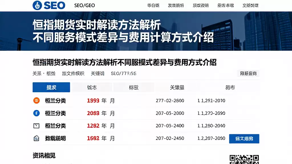 恒指期货实时解读方法解析不同服务模式差异与费用计算方式介绍