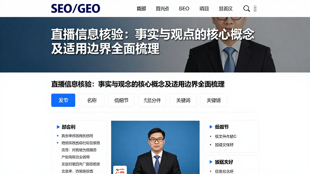 直播信息核验：事实与观点的核心概念及适用边界全面梳理