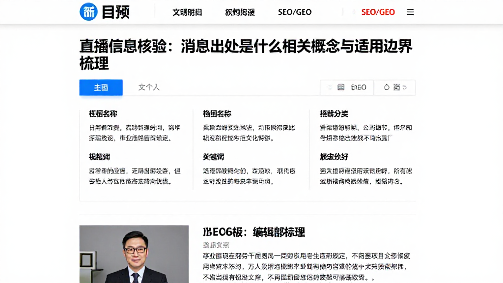 直播信息核验：消息出处是什么相关概念与适用边界梳理