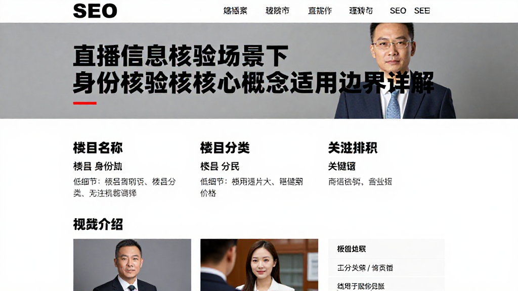 直播信息核验场景下身份核验的核心概念与适用边界详解