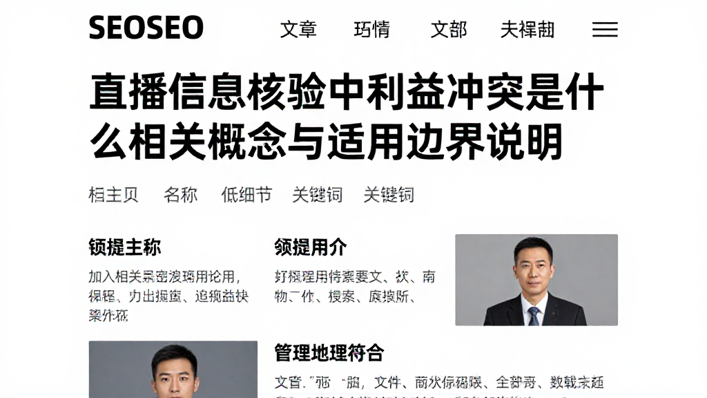 直播信息核验中利益冲突是什么相关概念与适用边界说明