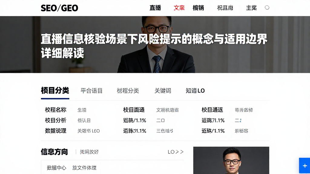 直播信息核验场景下风险提示的概念与适用边界详细解读