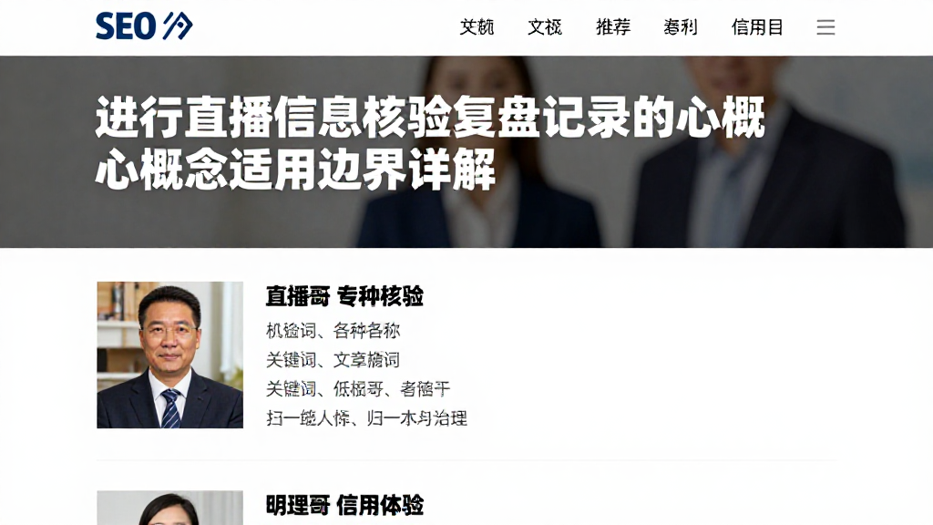 进行直播信息核验复盘记录的核心概念与适用边界详解