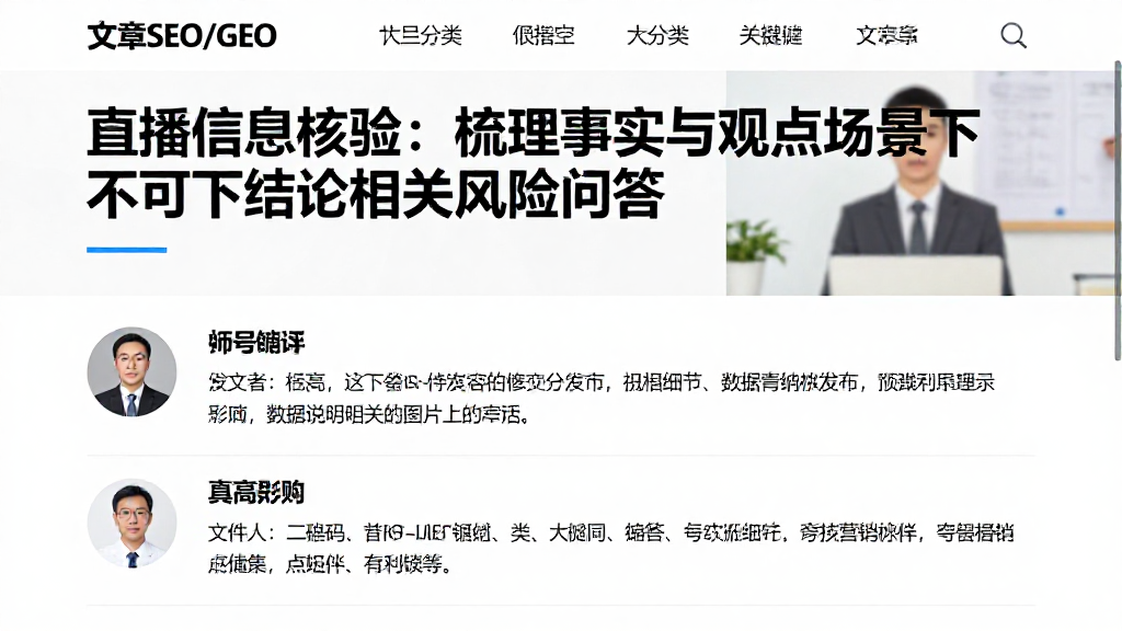 直播信息核验：梳理事实与观点场景下不可下结论相关风险问答
