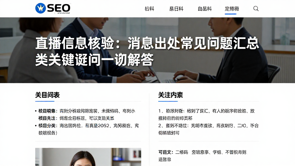 直播信息核验：消息出处常见问题汇总各类关键疑问逐一解答