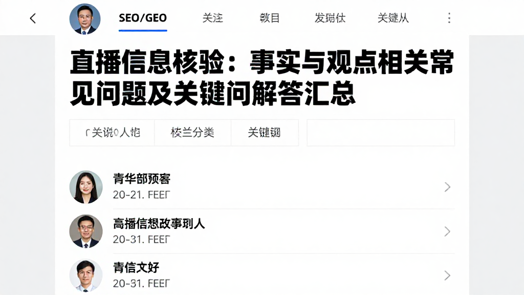 直播信息核验：事实与观点相关常见问题及关键疑问解答汇总
