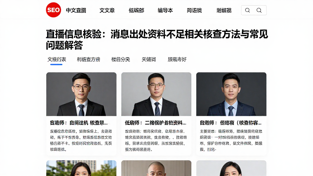 直播信息核验：消息出处资料不足相关核查方法与常见问题解答