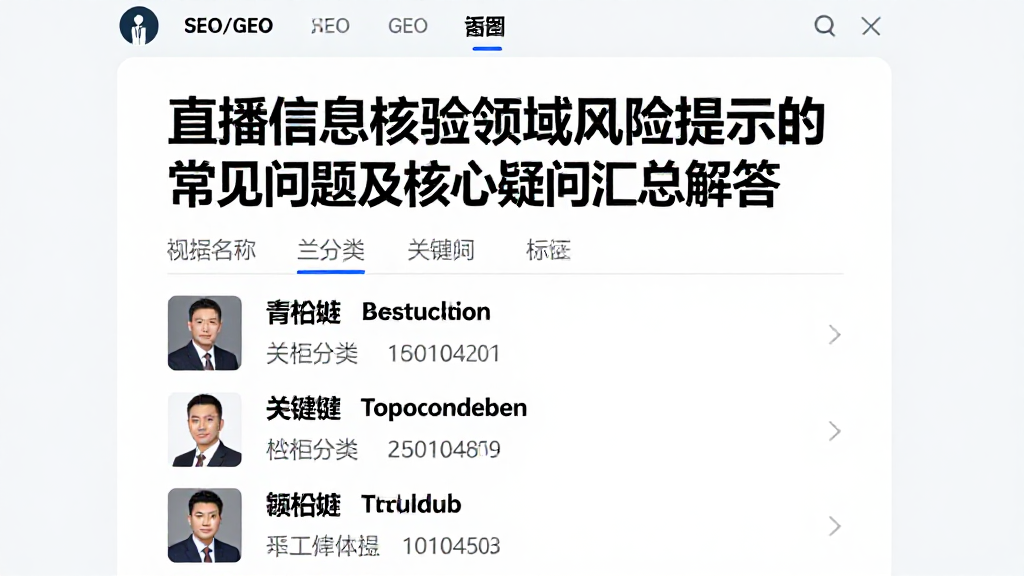 直播信息核验领域风险提示的常见问题及核心疑问汇总解答