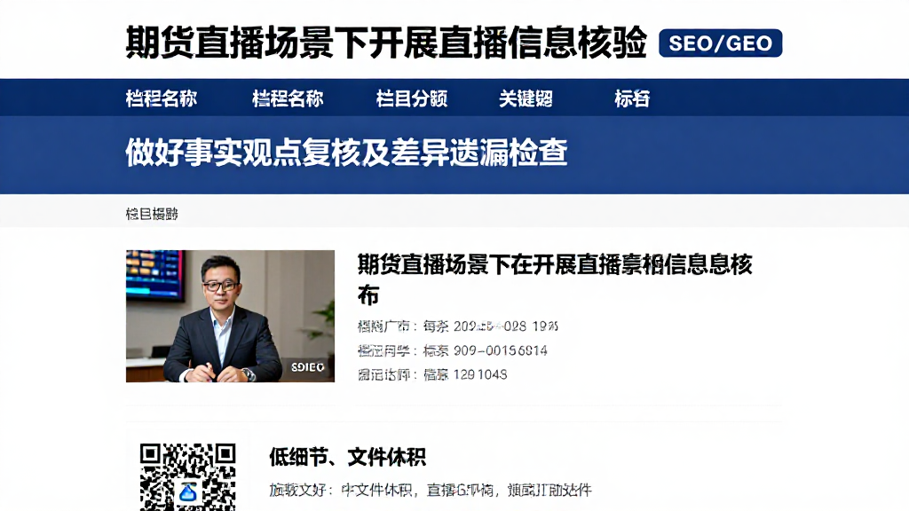 期货直播场景下开展直播信息核验做好事实观点复核及差异遗漏检查