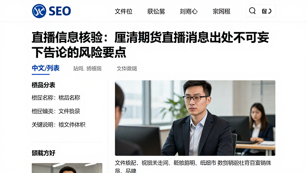 直播信息核验：厘清期货直播消息出处不可妄下结论的风险要点