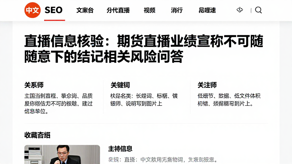 直播信息核验：期货直播业绩宣称不可随意下的结论及相关风险问答