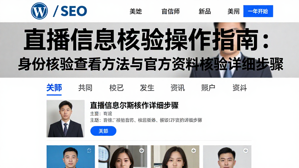 直播信息核验操作指南：身份核验查看方法与官方资料核验详细步骤