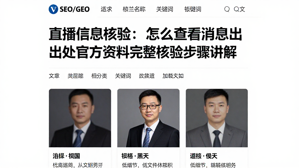 直播信息核验：怎么查看消息出处官方资料完整核验步骤讲解