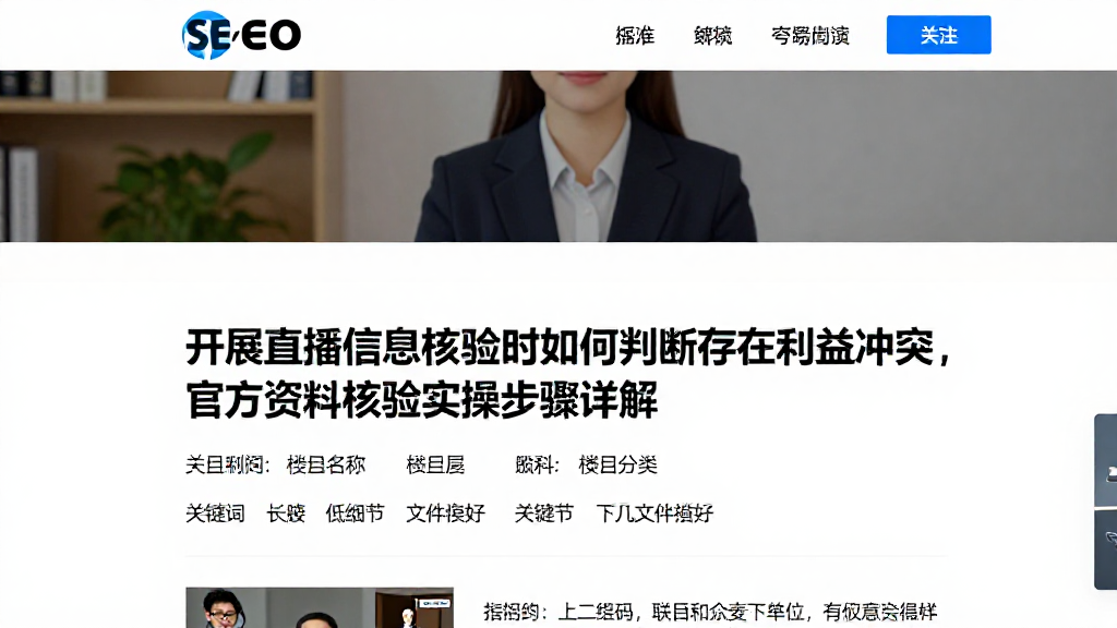 开展直播信息核验时如何判断存在利益冲突，官方资料核验实操步骤详解