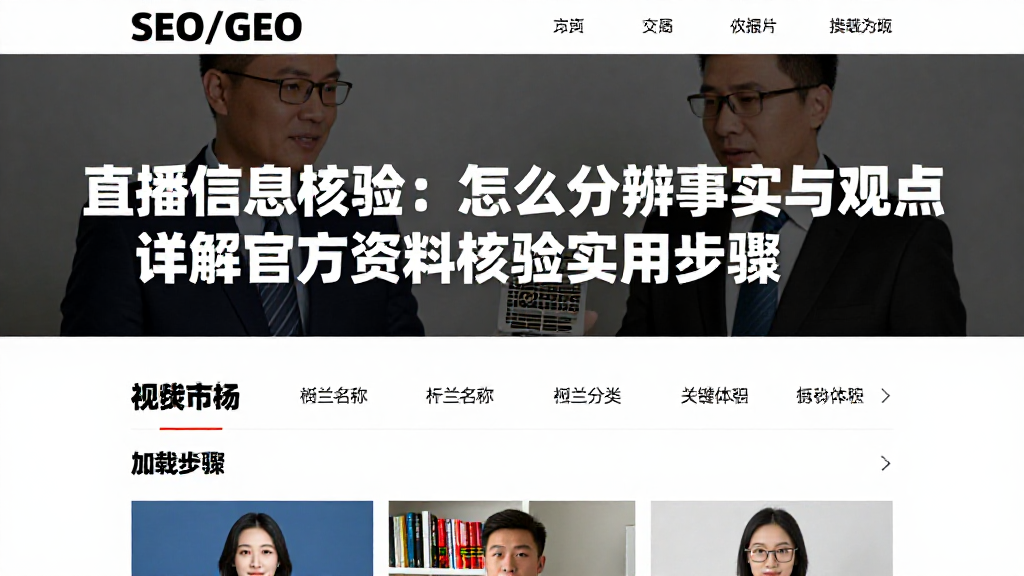 直播信息核验：怎么分辨事实与观点详解官方资料核验实用步骤