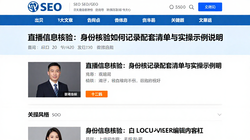 直播信息核验：身份核验如何记录配套清单与实操示例说明