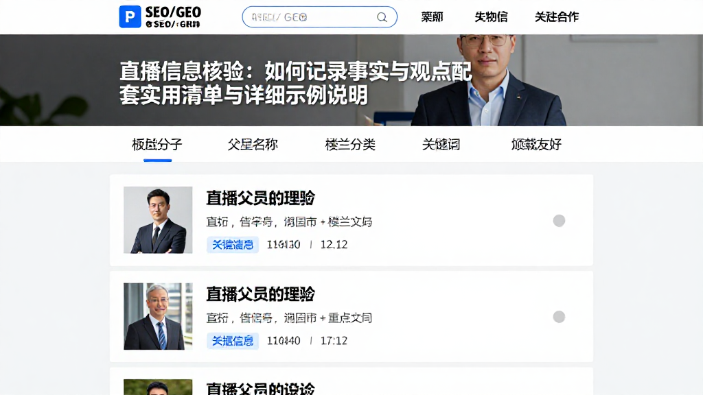 直播信息核验：如何记录事实与观点配套实用清单与详细示例说明