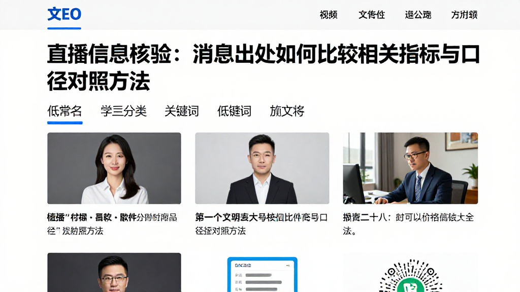 直播信息核验：消息出处如何比较相关指标与口径对照方法