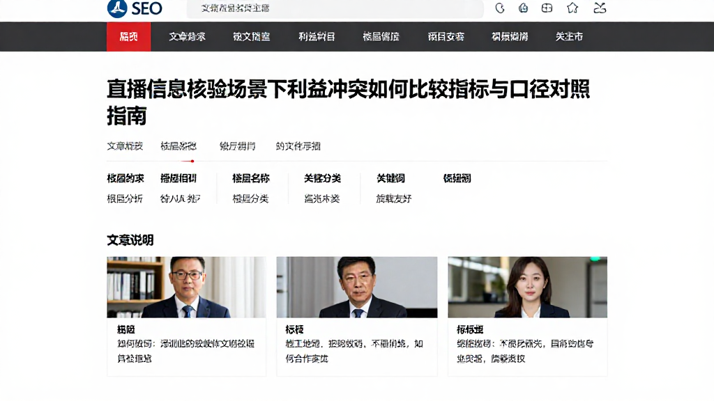 直播信息核验场景下利益冲突如何比较指标与口径对照指南