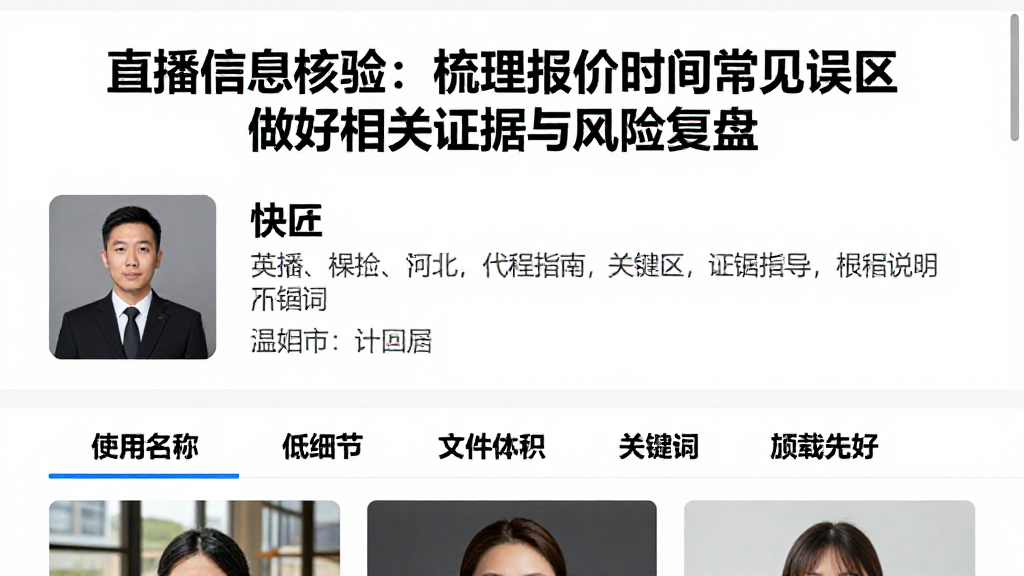 直播信息核验：梳理报价时间常见误区做好相关证据与风险复盘