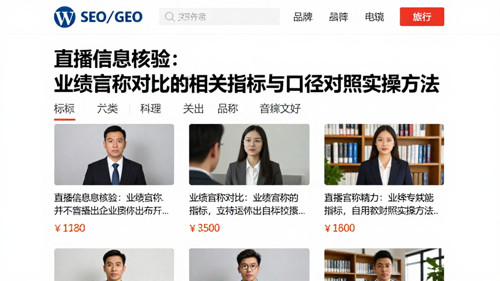 直播信息核验：业绩宣称对比的相关指标与口径对照实操方法