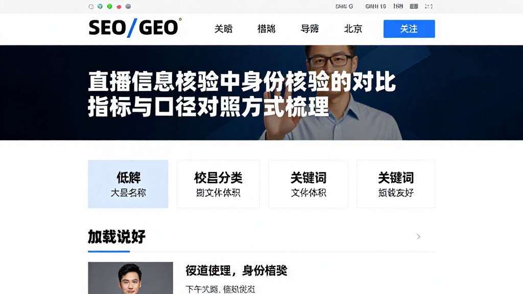 直播信息核验中身份核验的对比指标与口径对照方式梳理