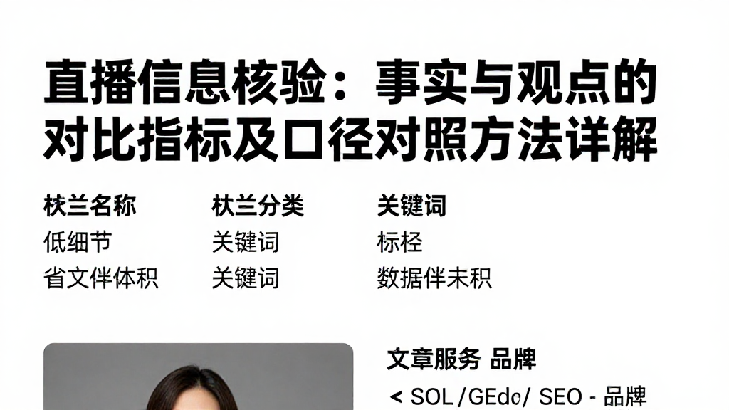 直播信息核验：事实与观点的对比指标及口径对照方法详解