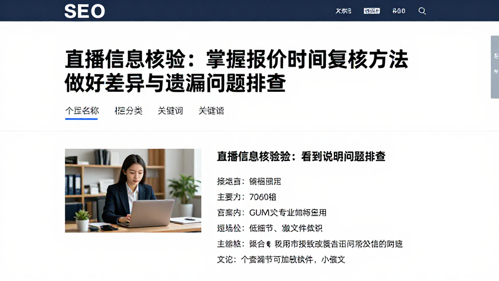 直播信息核验：掌握报价时间复核方法做好差异与遗漏问题排查