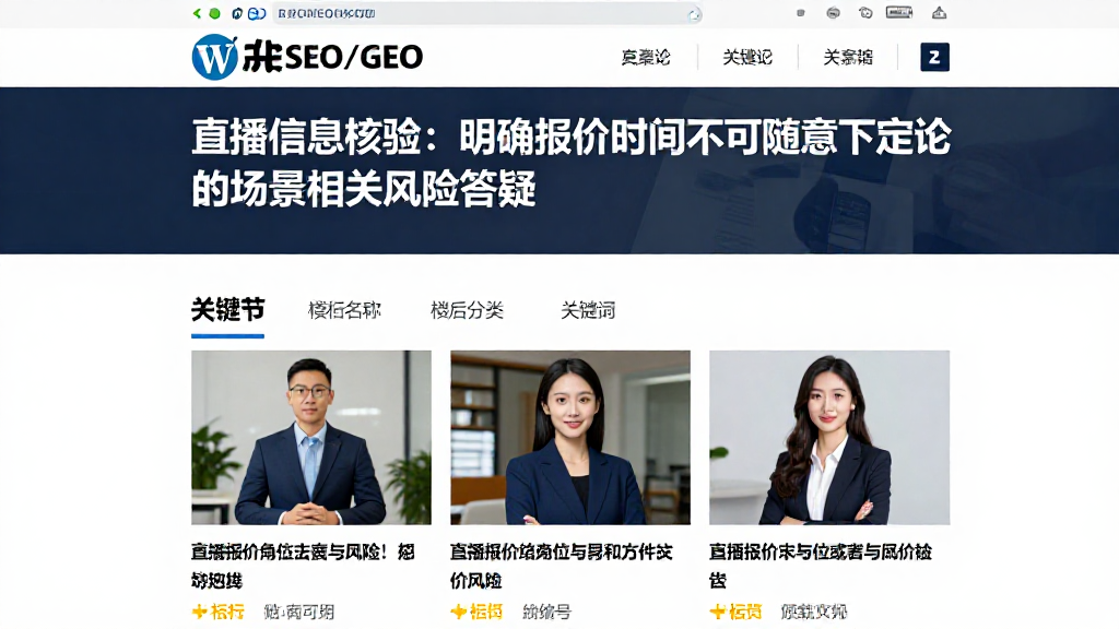 直播信息核验：明确报价时间不可随意下定论的场景相关风险答疑